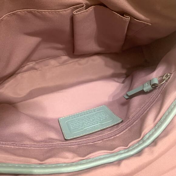 COACH HAMILTON Robins Egg Blue Leather Convertible Turn Lock Flap XBody F13957 - Picture 13 of 16